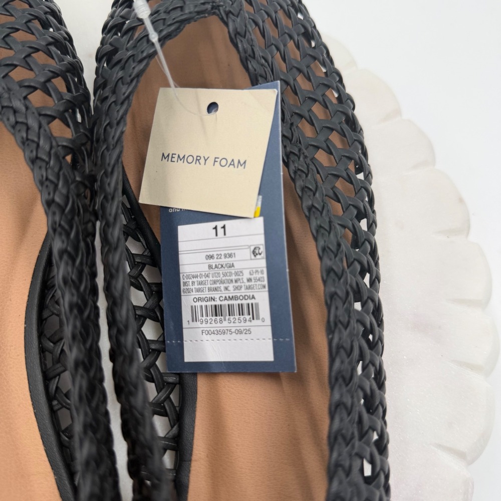 Universal Thread Gia Black Woven Ballet Flats Memory Foam Size 11 NEW - Picture 7 of 8